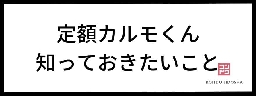 定額カルモくんを使う前に知っておきたいこと