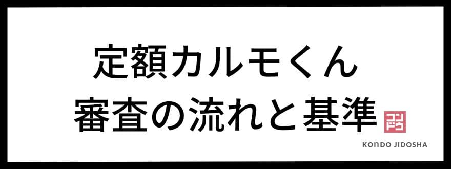 定額カルモくんの審査の流れと審査の基準。審査のポイントも解説