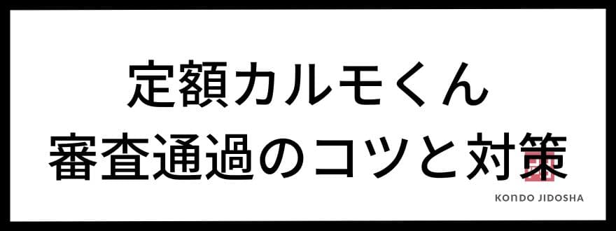 定額カルモくんの審査通過のコツと対策