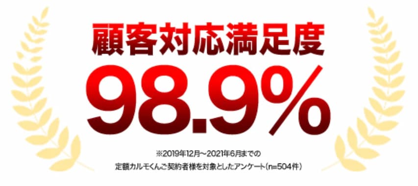 定額カルモくんの顧客満足度98.9%