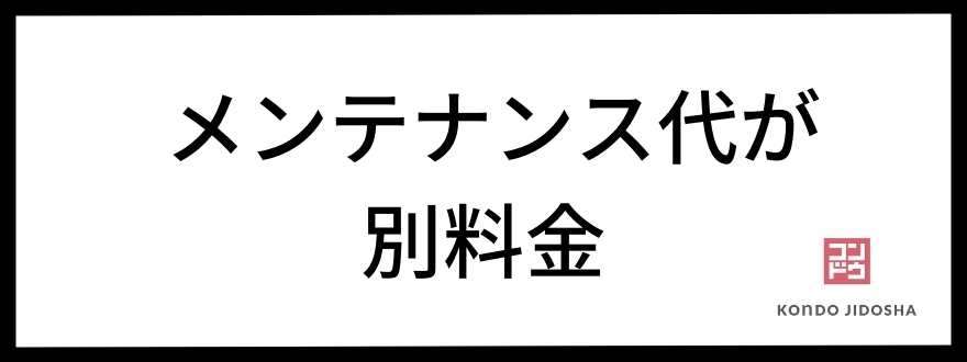 メンテナンス代が別料金