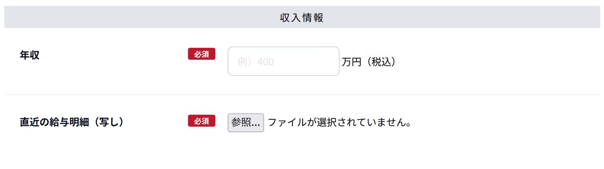 収入情報